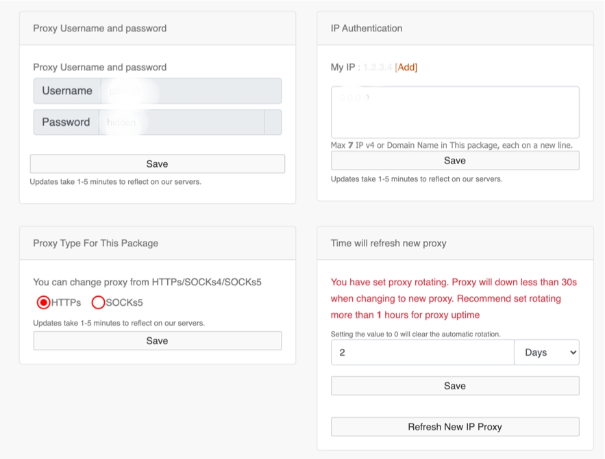 Package 6 proxy manager