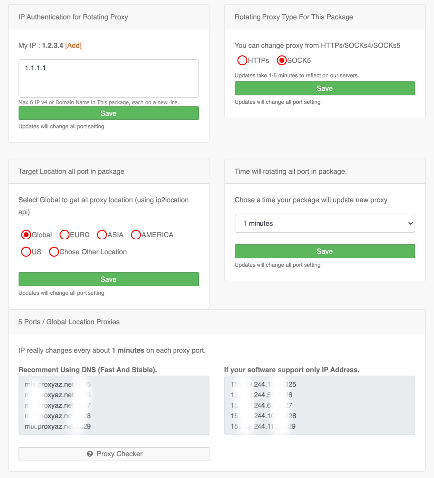 Rotating ipv4 package proxy manager